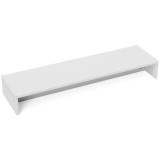 HOMCOM Suport monitor p&acirc;nă la 16kg, cu 2 Compartimente de Depozitare, 100x27x15 cm, Alb | Aosom Romania