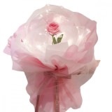 Trandafir in balon led cu lumini, flippy, tip buchet, diametru 35 cm, roz