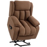 HOMCOM Scaun cu Ridicare și &Icirc;nclinare, Scaun Tapițat din Material Rezistent pentru Sufragerie cu Telecomandă, 91x93x103 cm, Maro | Aosom Romania