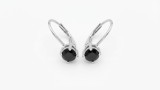 Cumpara ieftin Cercei din Argint 925 Black Solitaire Charm, cu Zirconiu Negru si Inchidere Tortita