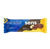Baton proteic cu aroma de ciocolata neagra si banane, 60g, Sens