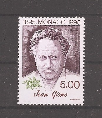 Monaco 1995 - 100 de ani de la nașterea lui Jean Giono - Scriitori, MNH foto