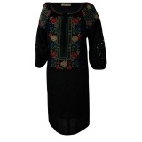 Rochie traditionala R24, negru/albastru , marimea S