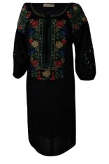 Rochie traditionala R24, negru/albastru , marimea 2XL