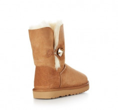 Cizme Piele Tip UGG Bailey Camel Scurte Bling foto