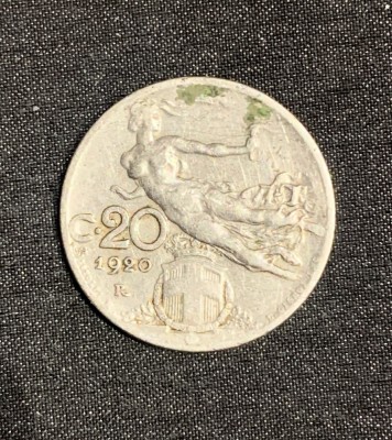 Moneda 20 centesimi 1920 foto