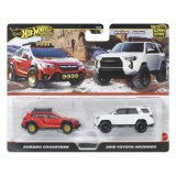 HOT WHEELS PREMIUM SET 2 MASINUTE METALICE SUBARU CROSSTREK SI TOYOTA 4RUNNER 2018 SCARA 1 LA 64