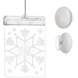 Ornament Fereastra LED Fulg de Nea 3D, 17cm, 6 LED Alb Cald, Baterii AAA (neincluse), MT Malatec - Decoratiune Craciun, Vitrina