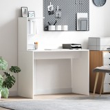 Birou Alb Modern vidaXL, MDF Compact cu Rafturi, Design Dreptunghiular, Ideal Birou Acasa