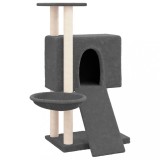 Cumpara ieftin Ansamblu de pisici, stalpi din funie sisal, gri inchis, 96 cm