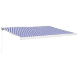 Copertina retractabila albastru/alb, 4x3 m, textil/aluminiu