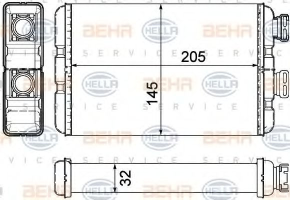 Radiator incalzire interior BMW Seria 3 Cabriolet (E46) (2000 - 2007) HELLA 8FH 351 311-321