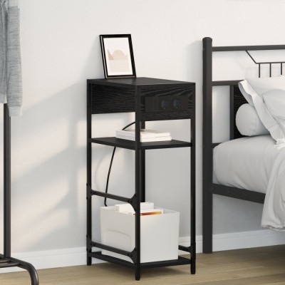 vidaXL Dulap de noapte Stejar negru 40 x 27 x 76 cm Lemn compozit foto