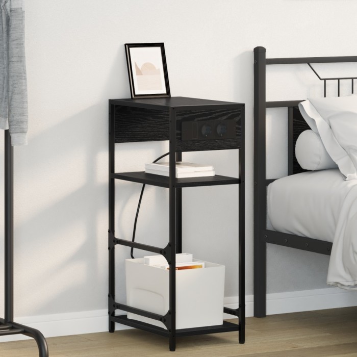 vidaXL Dulap de noapte Stejar negru 40 x 27 x 76 cm Lemn compozit