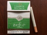 zefir tigari mentolate tigarete cu filtru pachet cu o tigara fabrica de tigarete bucuresti reclama veche romania RSR