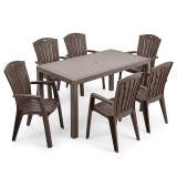 Set de mobilier de grădină Marlo 6+1 cappuccino