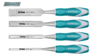 Set 4 dalti pentru lemn Total Industrial - 6mm, 12mm, 19mm, 25mm foto