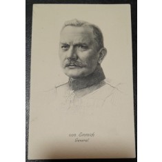 Carte postala, necirculata, Generalul Otto Von Emmich, inceput de secol XX