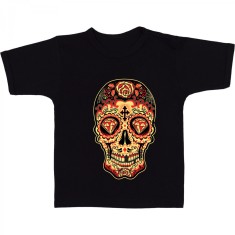 Tricou &amp;quot; Black and red sugar skull &amp;quot; foto