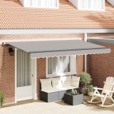 vidaXL Cortina Retractabilă Manual Gri deschis 400 x 200 cm țesătură 3329874
