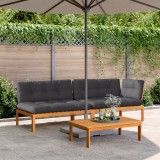 vidaXL Set canapele grădină cu perne din paleți, 3 piese, lemn acacia 3209445