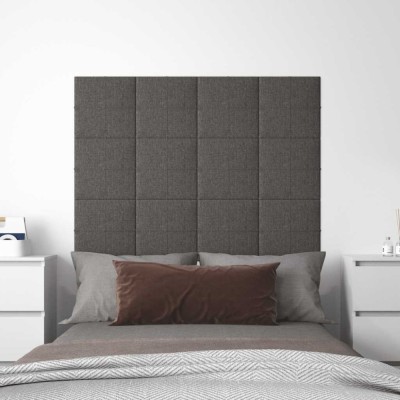 Panouri de perete 12 buc. gri &amp;icirc;nchis 30x30 cm textil 1,08 m&amp;sup2; foto