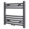 Radiator port-prosop &icirc;ncălzire centrală baie, curbat, 480x480 mm, gri, vidaXL