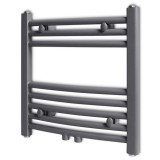 Radiator port-prosop &icirc;ncalzire centrala baie, curbat, 480x480 mm, gri GartenMobel Dekor