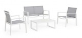 Cumpara ieftin Set mobilier gradina alb gri Kallen 126x67.5x82 cm