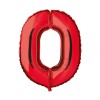Balon folie cifra rosu metalizat, inaltime 35 cm, pentru aniversare - Model 5, PRC