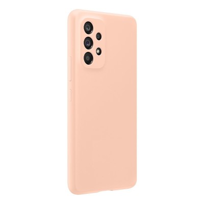 Husa din silicon compatibila cu Samsung Galaxy A53 5G cu protectie la camera, silk touch, Roz foto