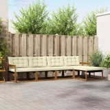 vidaXL Set de canapele de exterior cu pernă 5 pcs Natural și Crem 3369353
