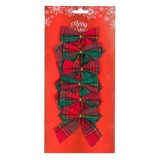 Set Fundițe Decorative, Model Carouri, Multicolor, Dimensiuni 7x9cm, 6 Bucăți, Oem