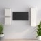 Comode TV, 3 buc., alb, lemn masiv de pin