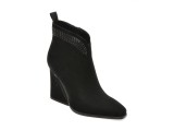 Botine elegante EPICA negre, H493B, din piele intoarsa