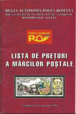 Romania, Lista de preturi a marcilor postale, 1996 foto