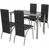 VidaXL Set mobilier de bucătărie, cinci piese, negru