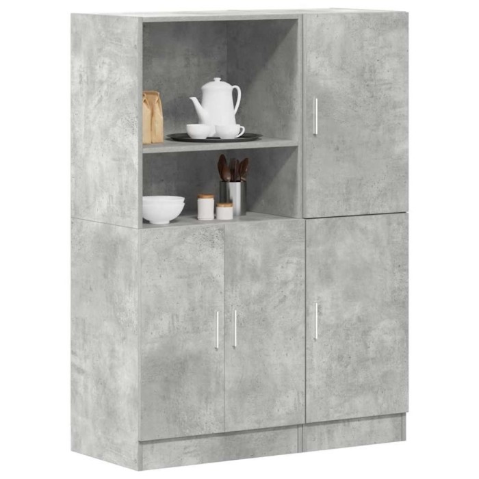vidaXL Set dulap de bucătărie 2 piese Lemn prelucrat gri beton 3324145