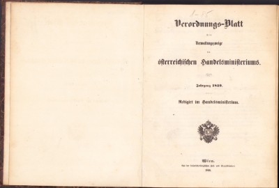HST C6055 Verordnungsblatt... des &amp;Ouml;sterreichischen Handelsministeriums 1859 foto