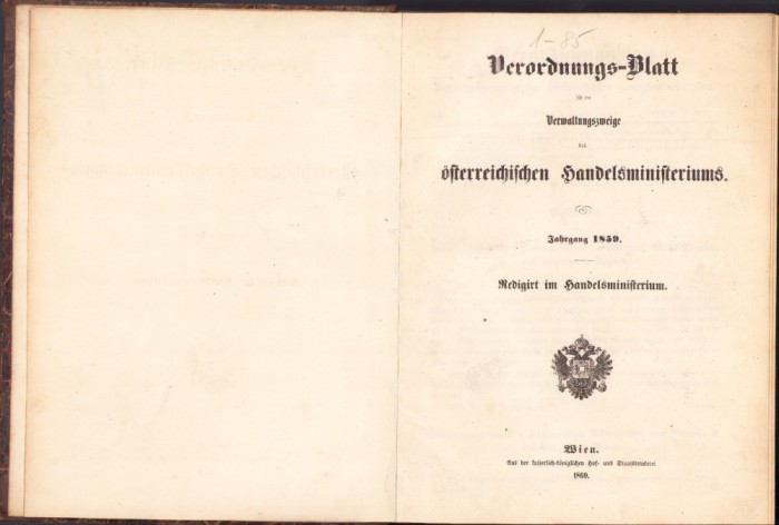 HST C6055 Verordnungsblatt... des &Ouml;sterreichischen Handelsministeriums 1859