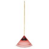 Grebla pentru frunze, bellota, PVC, cu coada din lemn, 24 dinti