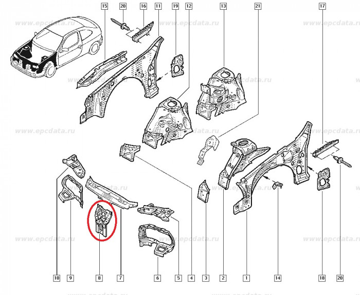 Suport traversa Renault Megane 1, suport central original 7751679680 Kft Auto