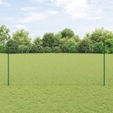 Cumpara ieftin Gard European cu Stalp 10 x 1,4 m Otel cu strat de PVC Verde