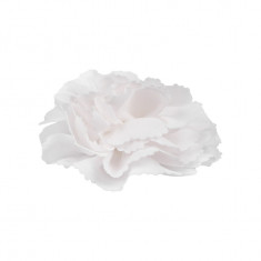Floare textila pentru cusut sau lipit pe haine, diametru 10 cm, Alb