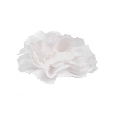 Floare textila pentru cusut sau lipit pe haine, diametru 10 cm, Alb foto