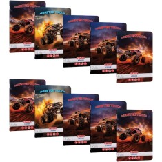 Set 10 Caiet Herlitz, A5, 48 file, 70g/mp, dictando, colturi rotunjite, motiv Monster Truck