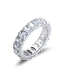 Inel Argint 925 Incrustat manual cu cristale albe ovale din zirconiu, Argintboutique