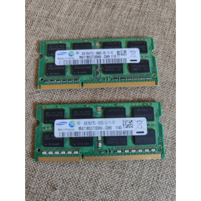 Kit Memorie RAM Laptop DDR3 Samsung 8GB(2*4gb) 2Rx8 PC3-10600S-09-11-F3 foto