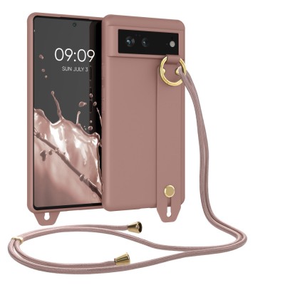 Husa kwmobile pentru Google Pixel 6, Silicon, Roz, 56468.193 foto