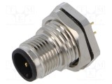 Conector M12 soclu tată 5 pini 60V 2A IP67 drept THT Lutronic